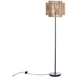 OZAIA Lampadaire naturel en bambou et métal noir - D.40 x H.157.5 cm - PARANA