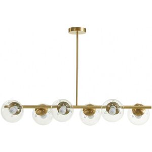 OZAIA Suspension en laiton brossé et 6 globes en verre - L. 98 cm - YUKON