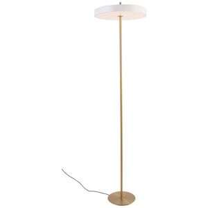 OZAIA Lampadaire design LED en métal - D. 45 x H 180 cm - Doré et blanc - VAUGHAN