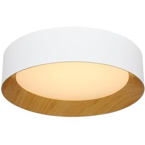 OZAIA Plafonnier LED en métal à intensité variable - D. 45 x H. 11 cm - Blanc et naturel - WINDSOR