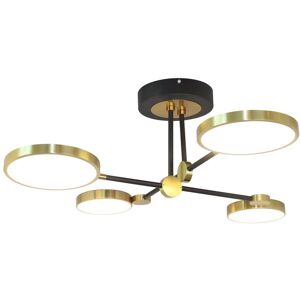 OZAIA Suspension LED en métal - D. 78 cm - Noir et doré - 4 sources lumineuses - YORKTON