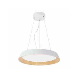 OZAIA Suspension LED en métal et aluminium - D. 45 cm - Blanc et naturel - DERRY