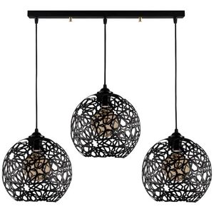 OZAIA Suspension filaire en métal à hauteur réglable CELINDRA - L. 100 x H. 35/115 cm - Noir