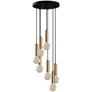 OZAIA Suspension style vintage à hauteur réglable - métal - H. 40-136 cm - Doré - JOSETTE