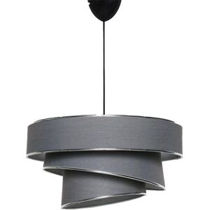 OZAIA Suspension en tissu et métal à hauteur ajustable - D. 40 x H. 30-70 cm - Anthracite et argenté - TAIRON