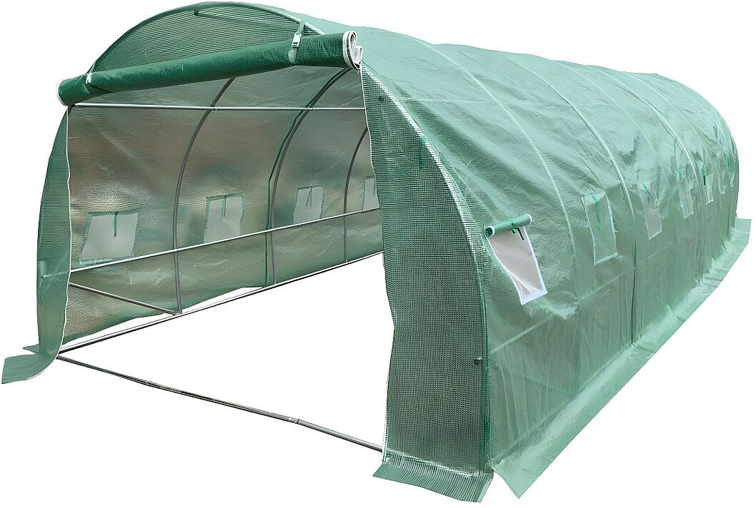 Vente-unique Serre tunnel avec structure en acier IPOMEA 24m² - L800 x l300 x H200 cm Vente-unique Serre tunnel avec structure en acier IPOMEA 24m² - L800 x l300 x H200 cm
