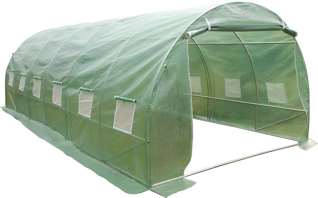 Vente-unique Serre tunnel avec structure en acier IPOMEA 18m² - L600 x l300 x H200 cm Vente-unique Serre tunnel avec structure en acier IPOMEA 18m² - L600 x l300 x H200 cm