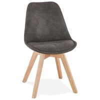 Chaise en microfibre grise 'AXEL' avec structure en bois finition naturelle <br /><b>103.50 EUR</b> Alterego Design