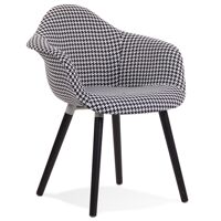 Chaise design avec accoudoirs 'LARA' en tissu pied de poule noir et blanc <br /><b>152.10 EUR</b> Alterego Design