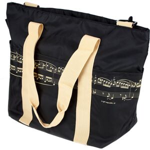 agifty Schultertasche Pro Musica beig noir avec motifs beiges