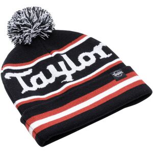 Taylor Pom Beanie Noir avec rayures blanches