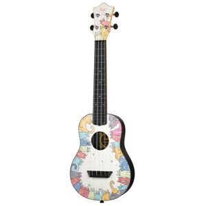 Flight Tuc-Kitty Concert Ukulele Kitty Design Print Satin