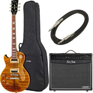 Harley Benton SC-550LH II PAF Bundle Paradise Amber Flame Gloss