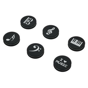 agifty Music Notes Magnets 6er Pack Noir avec impression blanche