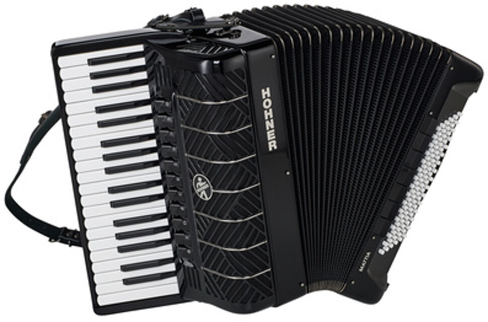 Hohner Mattia IV 96 BK white Buttons Noir