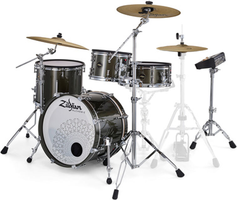 Alchem-E Gold E-Drum Kit Black Gold Foundry Shimmer