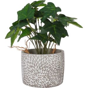 Blancheporte Plante artificielle et pot en ciment - Blancheporte Gris Unité