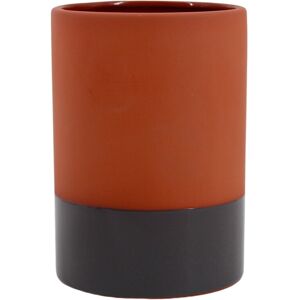 Blancheporte Vase cylindrique en céramique, bicolore - hauteur 17 cm - Blancheporte Noir Unité