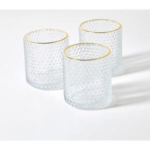 Blancheporte Photophore verre liseré doré - lot de 3 - Blancheporte Transparent Lot de 3