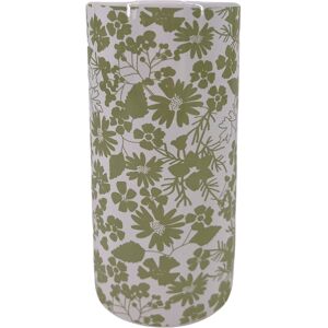 Blancheporte Vase céramique imprimé floral - hauteur 19,5 cm - Blancheporte Blanc Unité