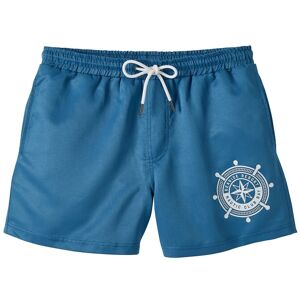 Blancheporte Short De Bain Uni Motif Contrasté - Homme Bleu 40/42