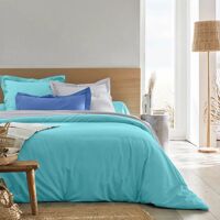 Blancheporte Linge de lit uni polyester-coton Colombine – Colombine Turquoise Housse de couette 1 personneonne : 140x200cm