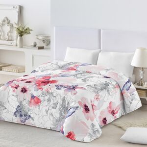 Blancheporte Couette coton imprimé Fleurs 400g/m² - Blancheporte Rouge Couette 1-2 pers : 200x200cm