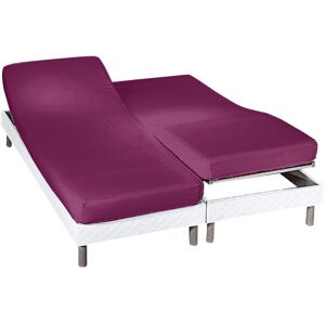 Blancheporte Drap-housse uni sommier articulé flanelle bonnets 26 cm - Colombine Violet Drap-housse 2 personnesonnes : 180x200cm