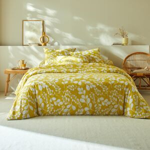 Blancheporte Linge de lit Chloé bicolore imprimé feuillage - en coton - Blancheporte Jaune Taie d'oreiller forme sac : 63x63cm