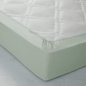 Blancheporte Drap-housse uni polyester - coton bonnet 32 cm - Blancheporte Vert Drap-housse 2 personnesonnes : 140x190cm