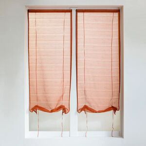 Blancheporte Vitrage voile fines rayures - la paire - Blancheporte Orange Store : largeur 45 x hauteur 160cm