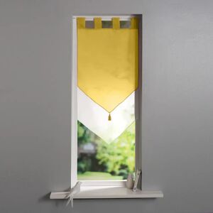 Blancheporte Vitrage voile double uni forme pointe finition pattes - Blancheporte Jaune Rideau : largeur 45 x hauteur 90cm