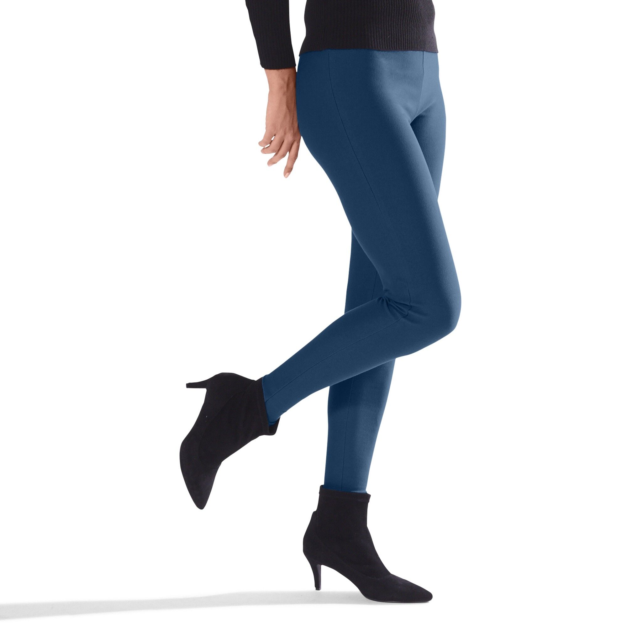 Blancheporte Legging Maille Jean - Femme  - Bleu - Size: 54 - Woman