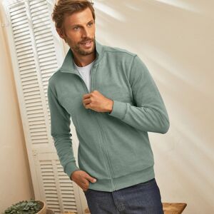 Blancheporte Sweat Entièrement Zippé Uni - Homme Vert 3XL