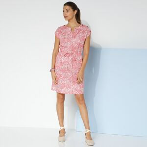 Blancheporte Robe Imprimée Boutonnée Épaules - Femme Rose 52