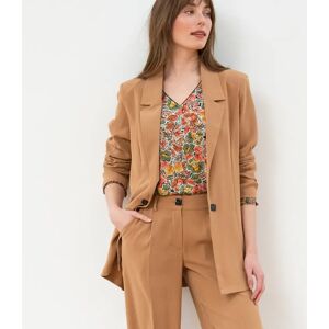 Blancheporte Veste Blazer Fluide Manches Longues - Femme Marron 44