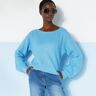 Blancheporte Pull Col Bateau, Maille Anglaise Toucher Mohair - Femme Bleu 42/44