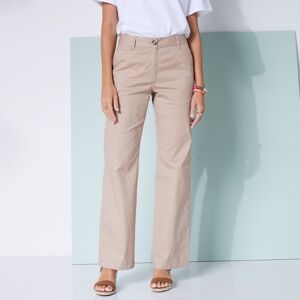 Blancheporte Pantalon Chino Large, Coton Stretch - Femme Beige 48