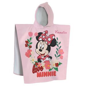 Minnie Poncho de bain enfant Minnie Mouse® à capuche personnalisable - Minnie Rose Longueur 120cm