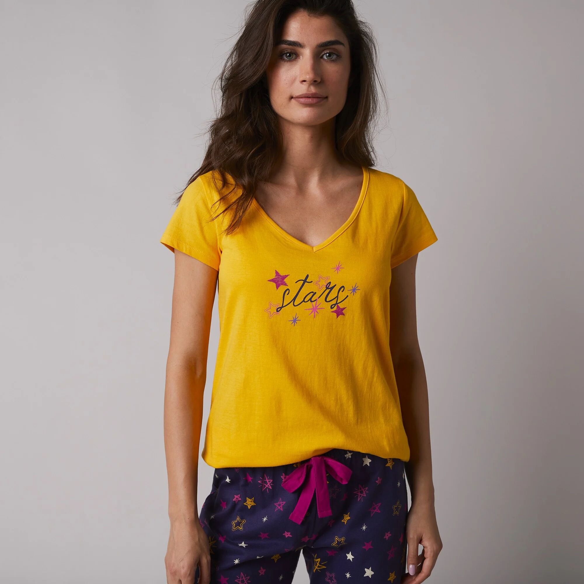 T-shirt de pyjama manches courtes imprimé Estrella - Blancheporte Jaune 34/36