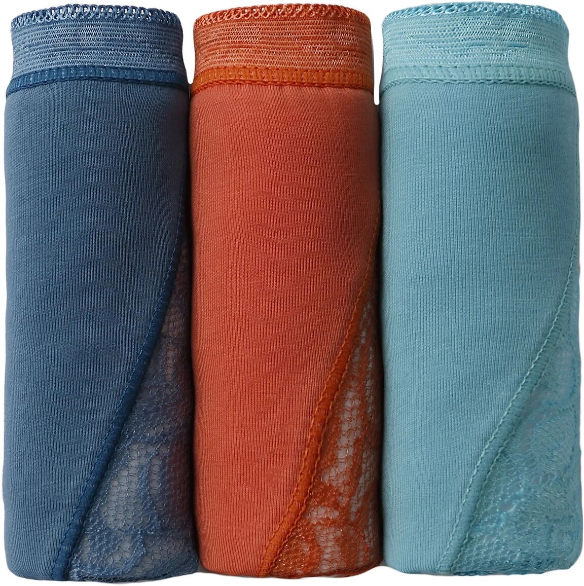 Culotte super maxi dentelle - lot de 3 - Blancheporte Bleu/orange 50/52