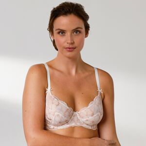 Blancheporte Soutien-gorge microfibre et dentelle bicolore forme corbeille Pahala – avec armatures - Blancheporte Écru 115