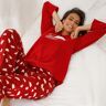 Pyjama pantalon nuage manches longues en micro-polaire - Blancheporte Rouge 38/40