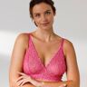 Soutien-gorge forme triangle tulle brodé stretch Batlow- sans armatures - Blancheporte Rose 105