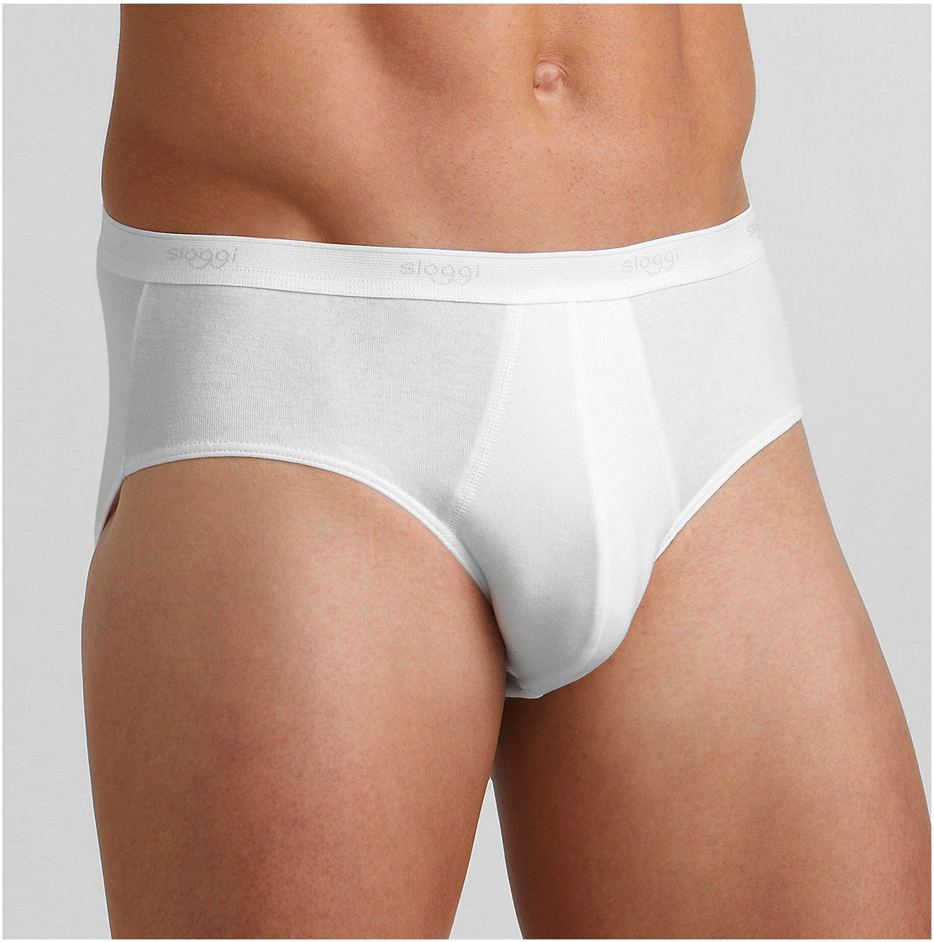 Sloggi Slip Fermé Forme Midi - Homme Blanc L