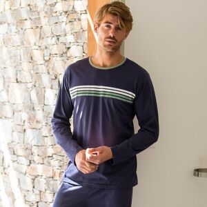 Blancheporte Tee-shirt Pyjama Rayé Manches Longues - Homme Bleu S