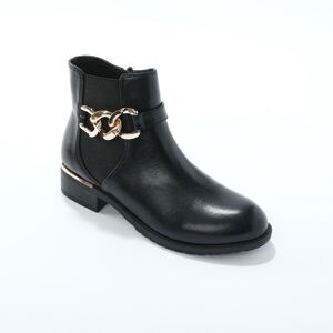 Blancheporte Boots élastiquée zippée, chaîne dorée - Blancheporte Noir 40