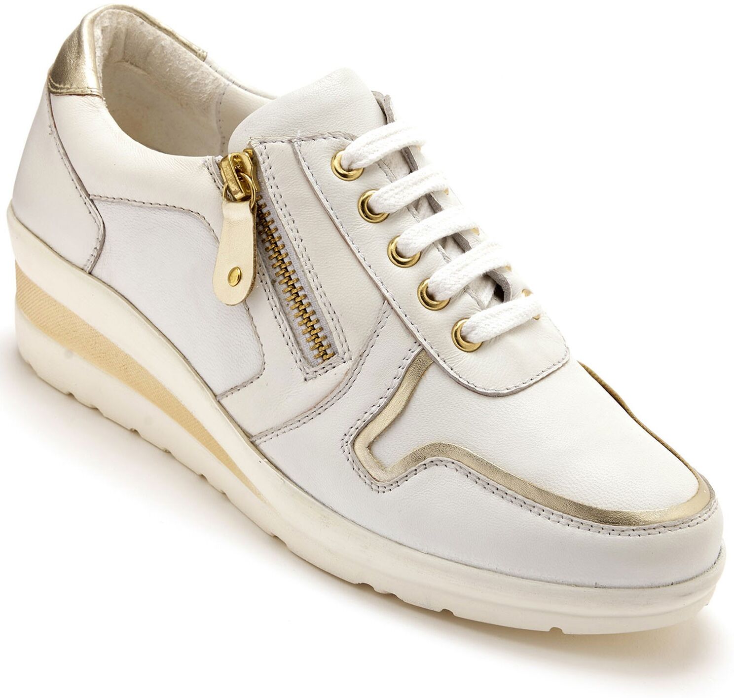 Derbies à lacets, petit compensé - PédiConfort Blanc 36