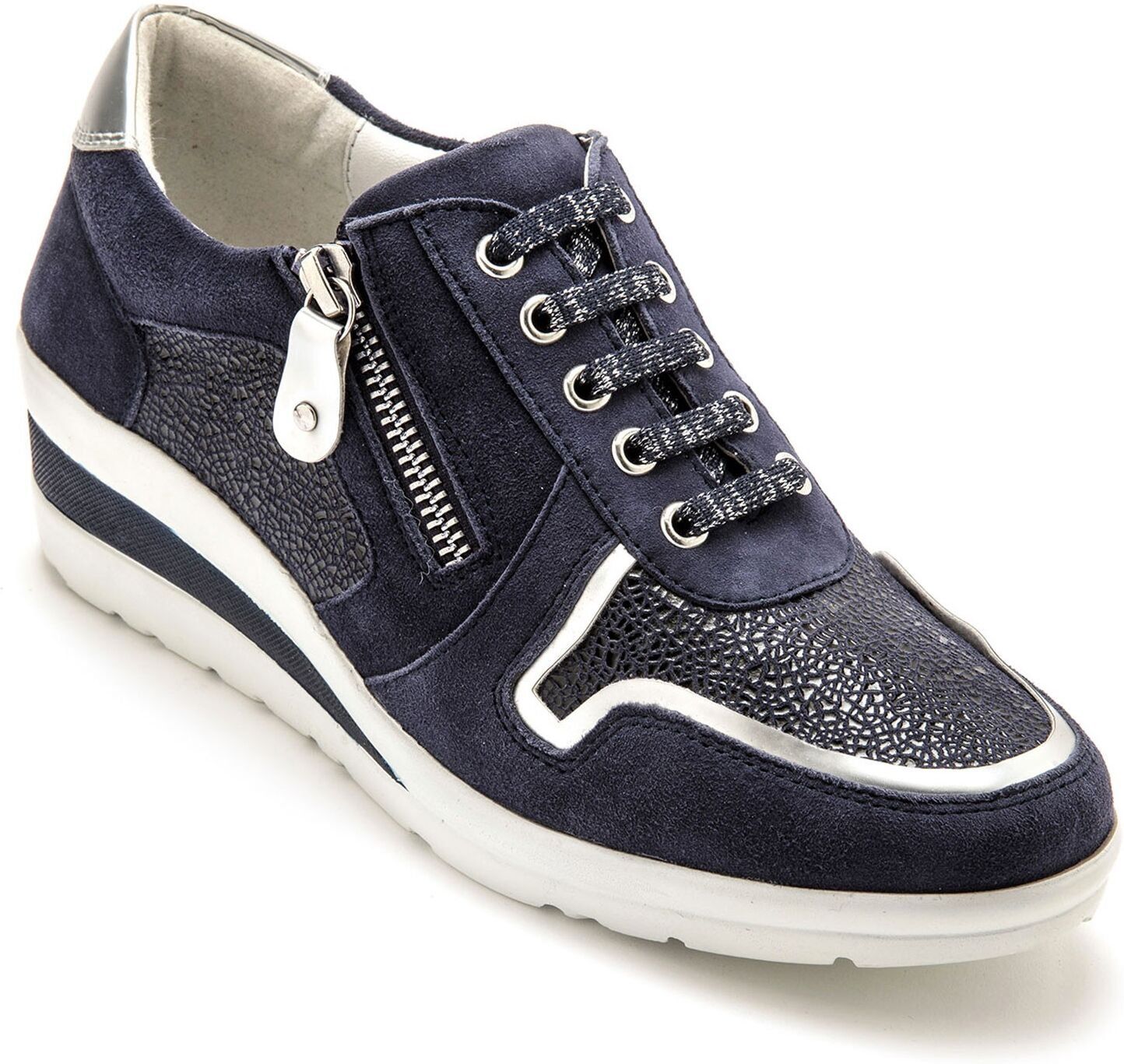 Derbies à lacets, petit compensé - PédiConfort Bleu 42