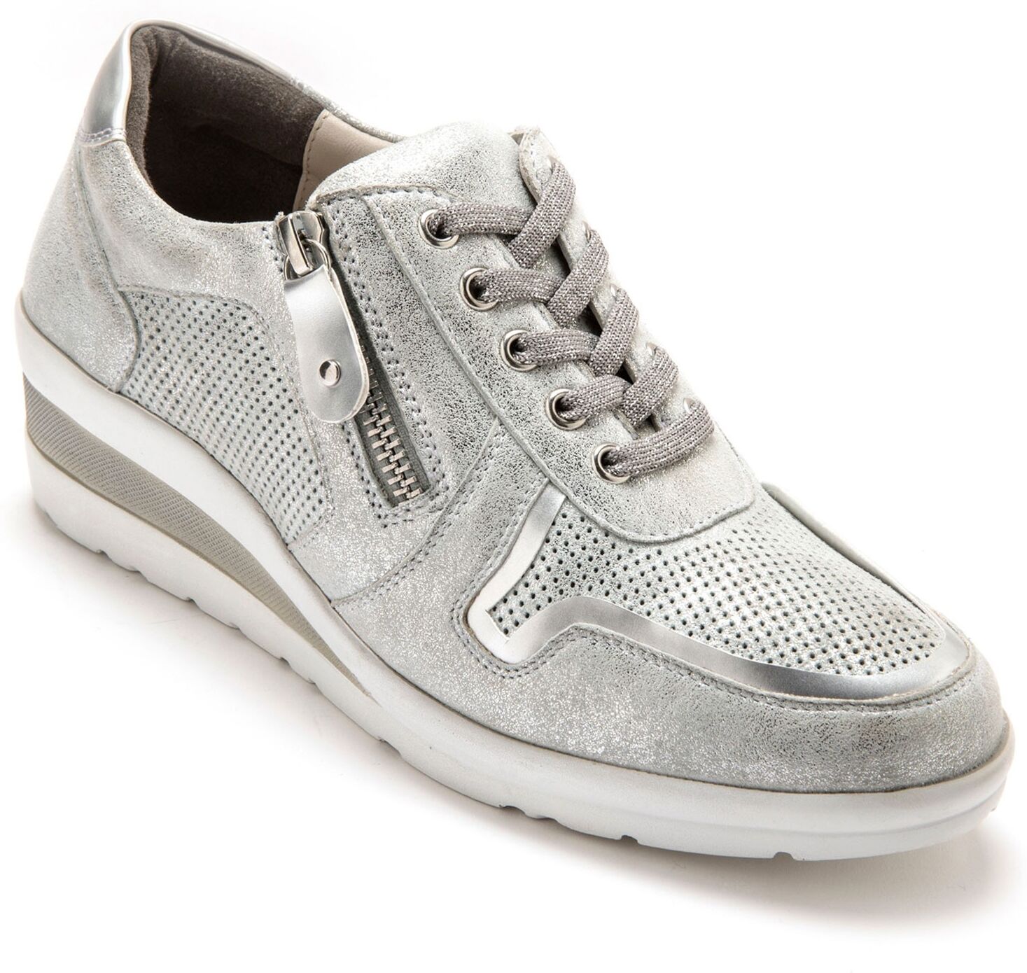 Derbies à lacets, petit compensé - PédiConfort Argent 36